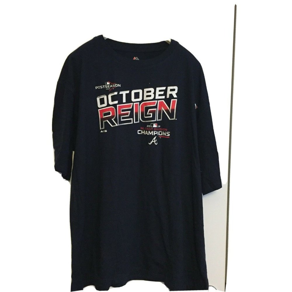 Atlanta Braves Men's 4XL Majestic October Reign 2019 NL Eas Champions Navy Blue